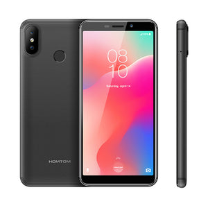 Original HOMTOM C1 16GB ROM Quad Core Mobile Phone Android8.1 5.5 inch 18:9 Full Display 13MP Rear Camera Smartphone Fingerprint