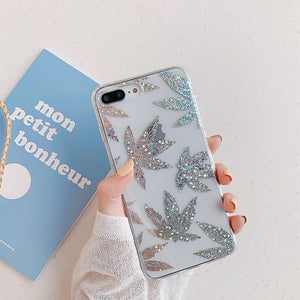 Luxury Glitter Gold Transparent Case For iPhone 11 Pro X XS Max XR 8 7 Plus 6 Plus Clear Phone Back Cover Bling Case Shell