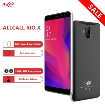 Allcall Rio X 3G Smartphone 13MP+2MP Rear Dual Camera Android 8.1 18:9 5.5 Inch  MTK6580 Quad Core 1GB RAM 8GB ROM Mobile Phone