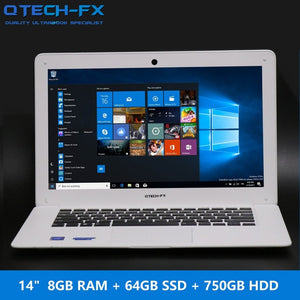 Fast 8GB RAM SSD 64G +750GB HDD Ultrabook Windows10 Laptop CPU Intel 4 Core Arabic AZERT German Spanish Russian Keyboard
