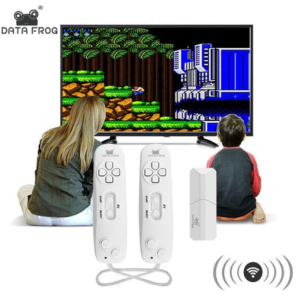 DATA FROG Wireless USB Console Built in 620 Classic  Video Game Console Support TV Out  Dual Handheld Gamepads