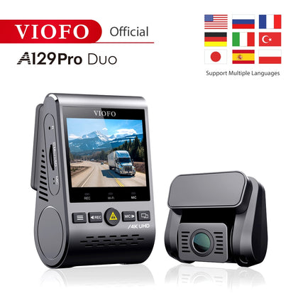 4K DVR Dual Dash Cam VIOFO A129 Pro Duo 3840*2160P Ultra HD 4K front rear Dash Camera Sony 8MP Sensor GPS Wi-Fi car cam G-sensor