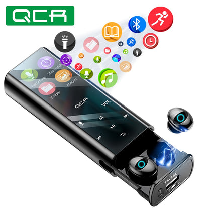 QCR Q1 Wireless Bluetooth Earphone Earbuds Multi-function MP3 Player Earbuds IPX7 Waterproof 9D TWS Earphone 6000mAh Power Bank