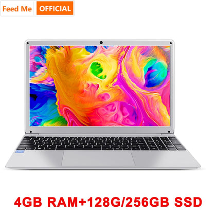15.6 Inch 4GB RAM 128GB 256G SSD Notebook Intel E8000 Quad Core Laptop  Student netbook with HDMI WiFi Bluetooth for office
