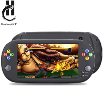 HaoLongGCP Handheld 7 inch Retro Video Game Console for ps1 for neogeo 8/16/32 bit games 8GB with 1500 free games support TV Out